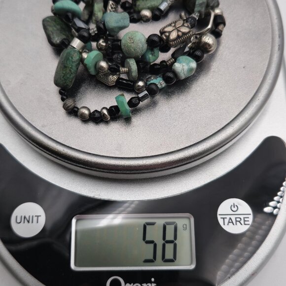 18 Inch Sterling Silver Handmade Various Stones Necklace B409 - Picture 7 of 7